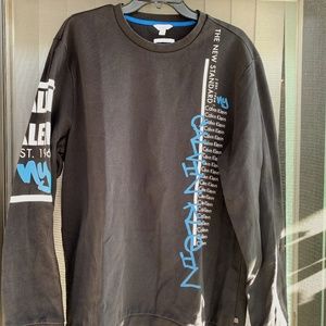 Calvin Klein Black and Blue Graffiti Sweatshirt XL